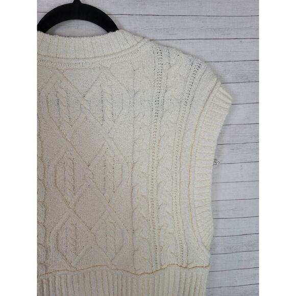 FREE PEOPLE Rowan Sweater Vest in Ivory, sz XL - Picture 13 of 16